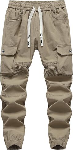 Vexalon بنين البضائع ركض السراويل تمتد مرونة الخصر الرباط الاطفال سراويل للتسلق الشباب Sweatpants مدبب 6 جيوب in Saudi Arabia