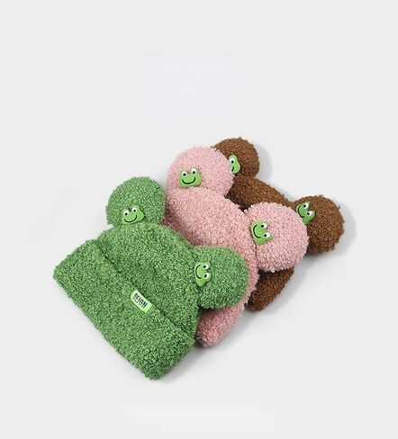 Kawaii القبعات قبعات كروشيه للنساء الضفدع قبعة خمر بيني النساء الجرونج اكسسوارات مترهل بيني للنساء الشتاء in Kuwait