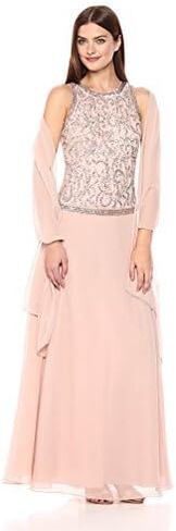 J Kara Women's Long Sleeveless Dress with Scarf in Saudi Arabia