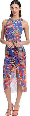 Donna Morgan Women's Ruched Halter Racer Back Midi in Saudi Arabia