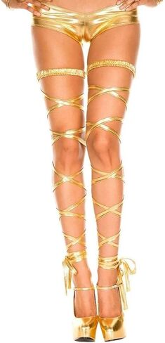 Women's Sexy Shiny Metallic Leg Wraps for Raves, Dancing, Music Festivals,Club Wear in Saudi Arabia