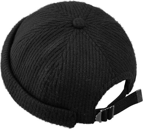Clakllie Warm Brimless Hat Knitted Skull Cap Docker Hat Soft Beanie Worker Hat Rolled Cuff Sailor Fisherman Leon Hat in Saudi Arabia