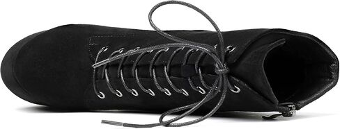 SAMMITOP Women's Round Toe Chunky Heel Boots Platform Lace Up Animal Print Ankle Boots in Saudi Arabia