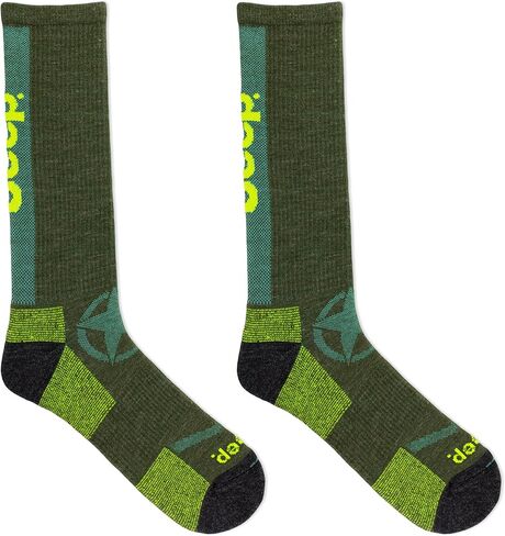 Jeep Women's Wool Blend Logo Crew Socks-1 Pair Pack-Moisture Wicking and Breathable Mesh Zones in Kuwait