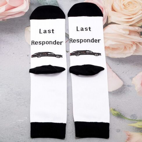 G2TUP 2 Pairs Mortician Last Socks Funny Dark Humor Gift Idea Funeral Director Gifts in Saudi Arabia