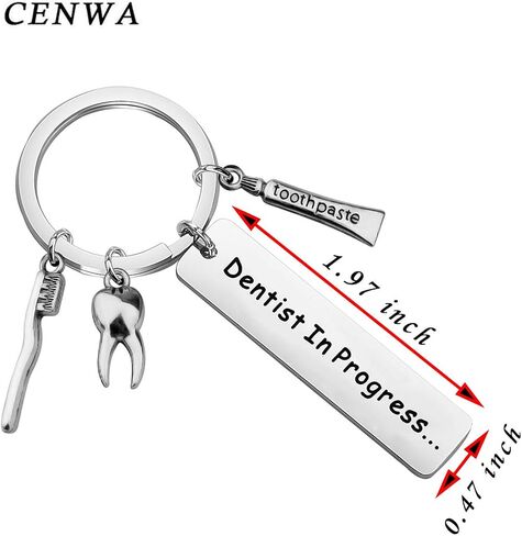 CENWA Future Dentist Gift Dental Hygienist Gift Dental Keychain Dentist In Progress Keychain Graduation Gift for DH Assistant in Saudi Arabia