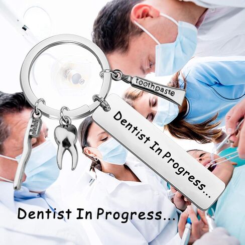 CENWA Future Dentist Gift Dental Hygienist Gift Dental Keychain Dentist In Progress Keychain Graduation Gift for DH Assistant in Saudi Arabia
