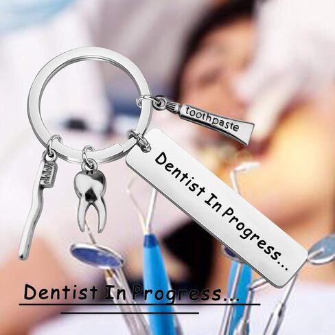 CENWA Future Dentist Gift Dental Hygienist Gift Dental Keychain Dentist In Progress Keychain Graduation Gift for DH Assistant in Saudi Arabia