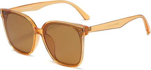 نظارات شمسية مستقطبة مربعة كبيرة الحجم من DUSHINE للنساء مع مسامير للحماية من الأشعة فوق البنفسجية in Kuwait