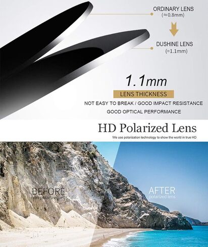 نظارات شمسية مستقطبة مربعة كبيرة الحجم من DUSHINE للنساء مع مسامير للحماية من الأشعة فوق البنفسجية in Kuwait