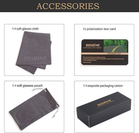 نظارات شمسية مستقطبة مربعة كبيرة الحجم من DUSHINE للنساء مع مسامير للحماية من الأشعة فوق البنفسجية in Kuwait