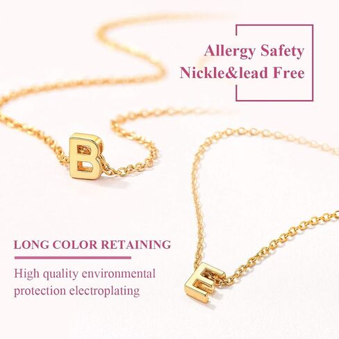 قلادات FindChic Dainty الأولية للنساء مطلية بالبلاتينيوم/مطلية بالذهب قلادات بأحرف صغيرة هدايا عيد ميلاد لابنتها الأم Gf، مع صندوق هدايا in Kuwait