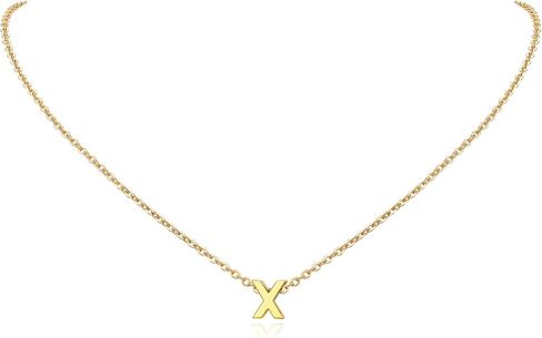 قلادات FindChic Dainty الأولية للنساء مطلية بالبلاتينيوم/مطلية بالذهب قلادات بأحرف صغيرة هدايا عيد ميلاد لابنتها الأم Gf، مع صندوق هدايا in Kuwait