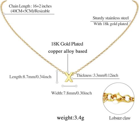 قلادات FindChic Dainty الأولية للنساء مطلية بالبلاتينيوم/مطلية بالذهب قلادات بأحرف صغيرة هدايا عيد ميلاد لابنتها الأم Gf، مع صندوق هدايا in Kuwait