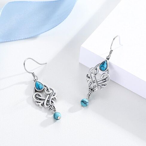CRWENG Turquoise Earrings for Women 925 Sterling Silver Turquoise Earrings Western Teardrop Dangle Earrings Turquoise Jewelry Feminine Earrings Birthday Xmas Gifts for Girlfriend Wife Mom in Kuwait