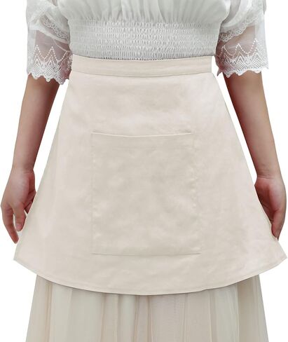 Medieval Half Apron with Pockets Linen Waist Aprons Vintage Maid Waiter Costume in Saudi Arabia