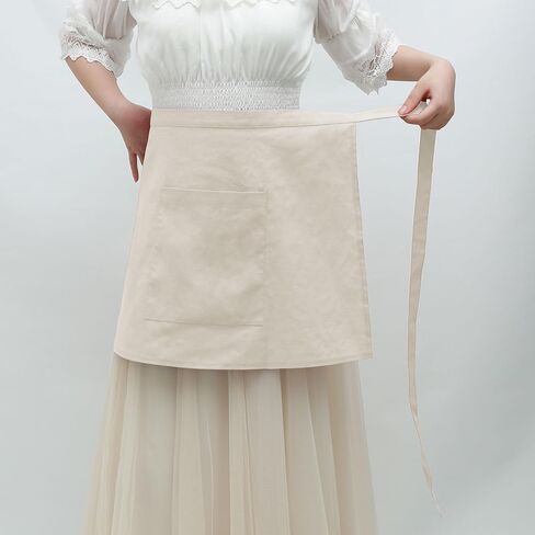 Medieval Half Apron with Pockets Linen Waist Aprons Vintage Maid Waiter Costume in Saudi Arabia