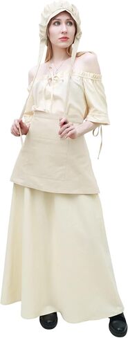Medieval Half Apron with Pockets Linen Waist Aprons Vintage Maid Waiter Costume in Saudi Arabia
