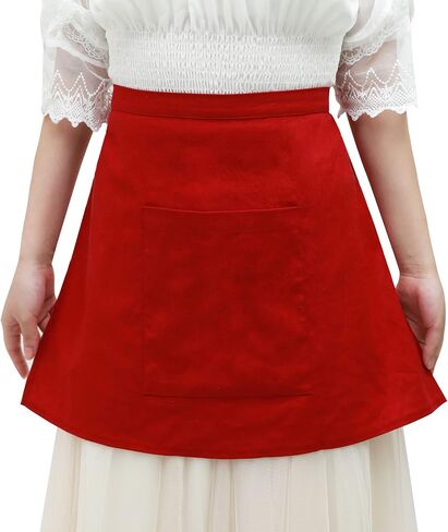 Medieval Half Apron with Pockets Linen Waist Aprons Vintage Maid Waiter Costume in Saudi Arabia