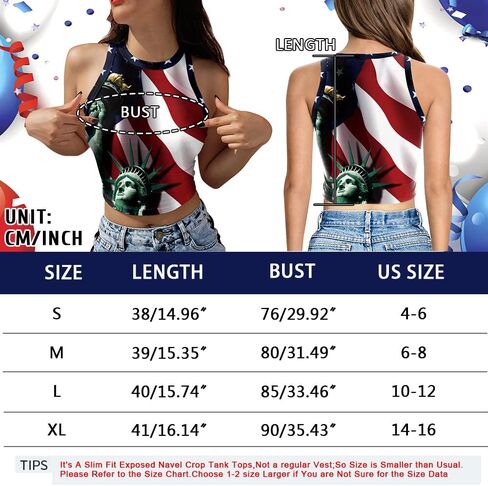 Women's American Flag Crop Top USA Patriotic 4th of July Soft Summer Sleeveless USA Flag Crop Tank Tops for Women in Saudi Arabia