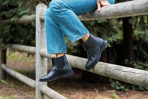 Women's Black Chelsea Boots- Genuine Leather in Kuwait