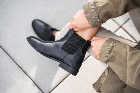 Women's Black Chelsea Boots- Genuine Leather in Kuwait