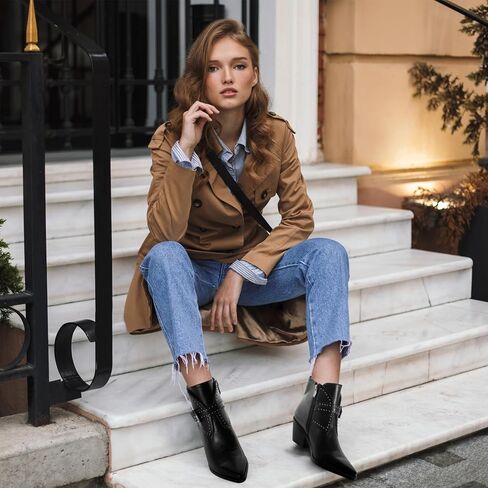 أحذية نسائية للكاحل بكعب متوسط ​​وأحذية متوسطة الساق للنساء بكعب عالٍ على الموضة in Kuwait