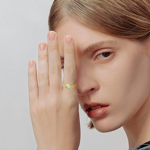 6 قطع خاتم كريستال شفاء للنساء غير منتظم كريستال ذهبي سلك ملفوف خاتم أحجار كريمة عقيق روز كوارتز جمشت عين الشر عيون النمر مجموعة حلقات كريستال قابلة للتعديل in Kuwait