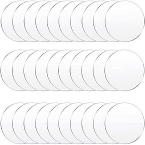 30 Pieces Acrylic Place Cards Acrylic Circles Blanks Acrylic Sheet Blank Acrylic Round Disc Acrylic Disk Round Circle Blanks 3 Inch Plastic Disc Circle Acrylic Panel, Transparent
