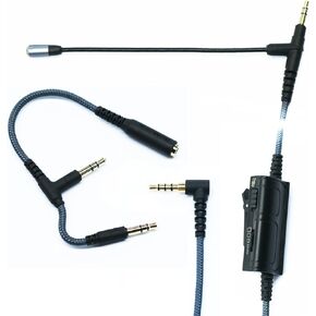 Gaming Mic, Audio Cable adapter with Boom Microphone Universal Volume for Gaming PS4 Xbox One PC Laptop iphone Android Windows phone to V-MODA Beats Solo & most 3.5mm input port headphone (150CM)