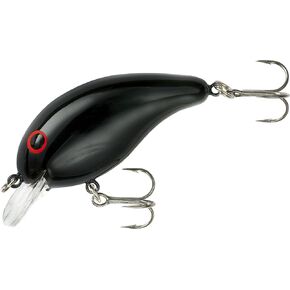 BANDIT LURES Series 100 Crankbait Bass Fishing Lures, Fishing Accessories, Dives to 5-feet Deep, 2", 1/4 oz, Solid Black