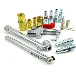 ملحقات ضاغط الهواء من النوع الصناعي 17 قطعة، مجموعة النفخ، مع مسدس النفخ، ظرف الهواء، إبر النفخ D-17 in Kuwait