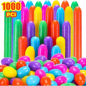 1000 Easter Eggs, 2.4'' Fillable Plastic Easter Eggs Empty for Hunt, Basket Stuffers Fillers, Theme Party Favor Decoration, Classroom Prize Supplies