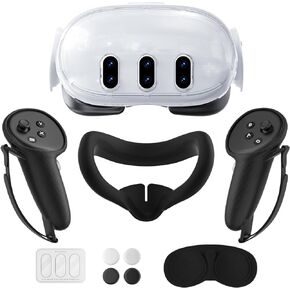 Accessories for Meta Quest 3, Protective Cover for Oculus Quest 3, Included Shell Cover, Face Cover, Controller Grips Cover, Lens Protector, Lens Cover, Joystick Caps (Not for Charging Dock)