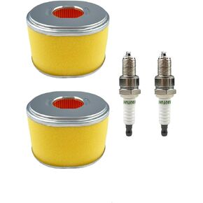 2 Pack GX240 GX270 Air Filter w/spark plug for Honda 8HP 9HP Engine Air Filter Plus Foam Pre Filter 17210-ZE2-505 17210-ZE2-822 17210-ZE2-515