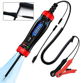 Upgrade Extra-Function Test Light,3-75V DC Automotive Test Light with Voltage & Current Mode,Bidirectional Electrical Fuse Light Tester,Car Truck Voltage Light Tester with Voltmeter&Buzzer Alarm