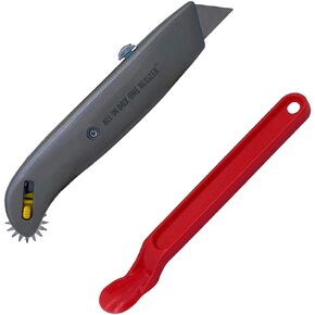 Box Resizer Tool - Handheld Box Cutter with Preforated Scoring Wheel to Reduce Cardboard Shipping Box Size - BUNDLE with Sticker Label Remover to Reuse Boxes