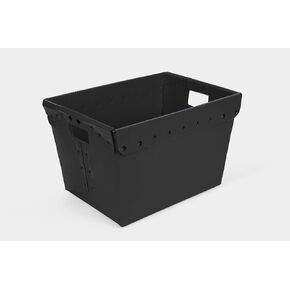 Hudson Exchange 18.25 x 13.25 x 11.75 (1 Pack) Corrugated Space Age Handled Storage Container Mail Tote, Black
