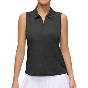 Pdbokew Women's Polo Shirts Quarter-Zip Golf Shirts Sleeveless Tops in Saudi Arabia