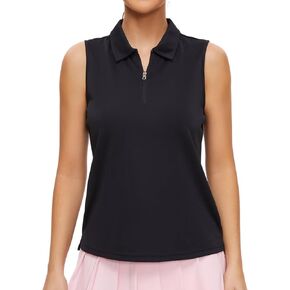 Pdbokew Women's Polo Shirts Quarter-Zip Golf Shirts Sleeveless Tops