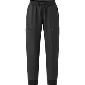Ubon Women's Scrub Pants Workwear Elastic Drawstring Yoga Jogger Soft Stretch with Cargo Pockets