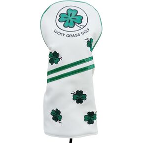 Golf Club Head Covers for Driver Fairway Woods Embroidery Lucky Clover Head Cover Wood Headcovers PU Golf for All Woods and Drivers