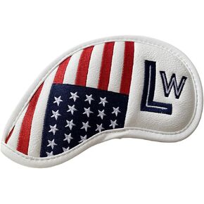 Left Handed Patriotism Golf Lob Wedge Cover for Golf Clubs, Golf Iron Headcover for Lob Wedge fits All Brand