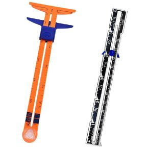 2 Pieces of 5-in-1 Sliding Gauge Measuring Sewing Ruler Tool for Sewing Quilting Crafts Marking