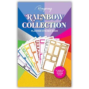 The Rongrong Rainbow Sticker Book for Planners, Calendars, Journals and Projects – Premium Quality Hand Drawn Transform Your Planning Into a Colorful Dream - Scrapbook Accessories – 24 Pages