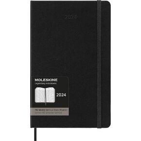 Moleskine 2024 Pro Vertical Weekly Planner, 12M, Extra Large, Black, Hard Cover (7.5 x 10)