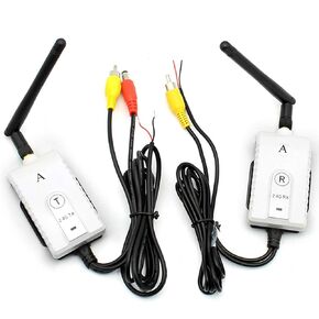 2.4G Wireless AV Cable Transmitter and Receiver for Bus Car Video Monitor Truck Reversing Rear View Backup Camera 200m Range