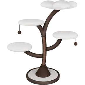 Multi-Level Modern Cat Tree, All-in-One Cat Tower with Scratching Post, Flower Cat Tree Houses for Indoor Cats