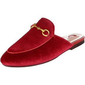 Arqa Mules for Women Almond Toe Leather Flats Slip-on Comfort Backless Loafers Buckle Mule Shoes
