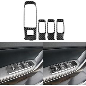 Real Premium Carbon Fiber Compatible with Ford Ranger 2019 2020 2021 2022 2023 XLT Lariat XL Car Rear Cup Holder Cover Trim Interior Accessories Black